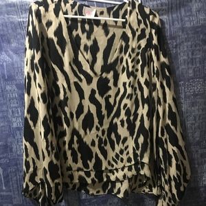 Parker size small animal print V-neck blouse